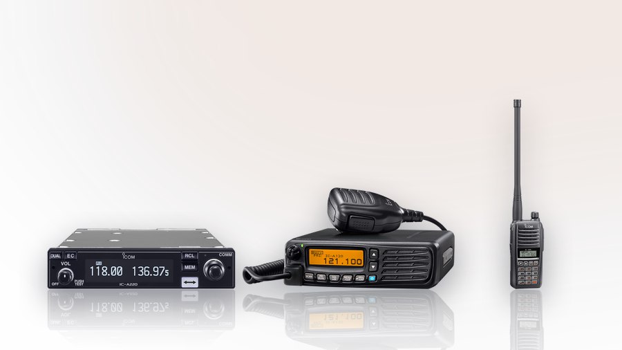 Icom IC-A220 panel-mount, IC-A120 mobile and IC-A16E handheld airband transceivers