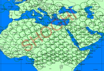 Tracing of Spot Beams on Digital Map during Scanning C-band Scanning